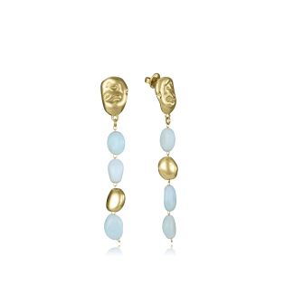 PENDIENTES VICEROY ACERO IP DORADO PIEDRAS NATURA