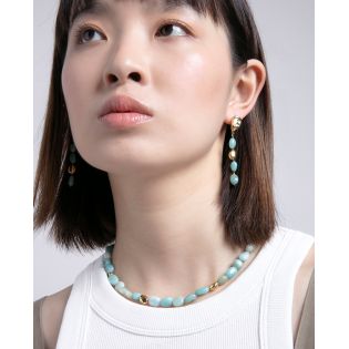 PENDIENTES VICEROY ACERO IP DORADO PIEDRAS NATURA