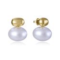 PENDIENTES VICEROY FASHION ACERO IP DORADO Y PERLA SINT. 