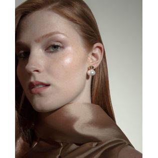PENDIENTES VICEROY FASHION ACERO IP DORADO Y PERLA SINT. 