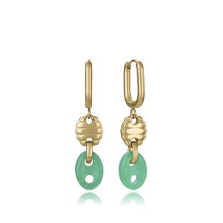 PENDIENTES VICEROY ACERO CHAPADO Y PIEDRA NATURAL CALABROTE