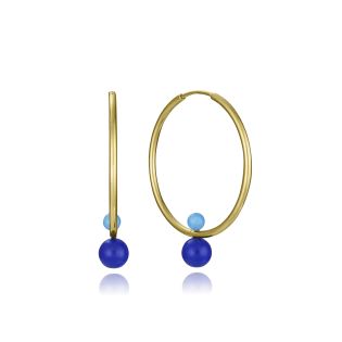 PENDIENTES VICEROY ACERO CHAPADO Y PIEDRA NATURAL ARO