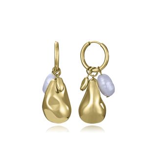 PENDIENTES VICEROY ACERO CHAPADO PERLA NATURAL 