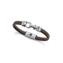 PULSERA VICEROY CAB ACERO Y PIEL MARRON