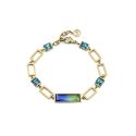 PULSERA VICEROY ACERO IP DORADO SEÑORA CRISTALES AZUL/VERDE