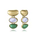 PENDIENTES VICEROY FASHION ACERO IP DORADO PIEDRA VERDE DESMONTABLES 