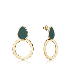PENDIENTES VICEROY ACERO IP DORADO MADRE PERLA 