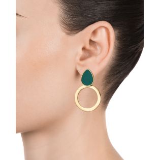 PENDIENTES VICEROY ACERO IP DORADO MADRE PERLA 