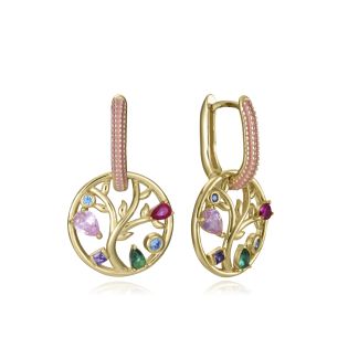 PENDIENTES VICEROY PLATA D ELEY CHAPADA ARBOL COLORES