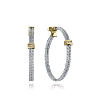 PENDIENTES VICEROY SEÑORA ACERO E IP DORADO CIRCONITAS AROS 