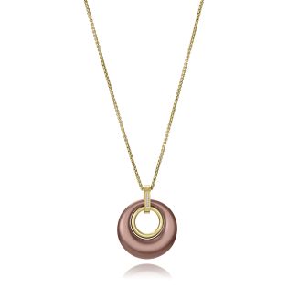 COLGANTE VICEROY SEÑORA ACERO IP DORADO Y MARRON CIRCONITAS 