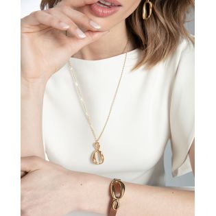 PULSERA VICEROY FASHION SEÑORA ACERO IP DORADO Y PIEL MARRON 