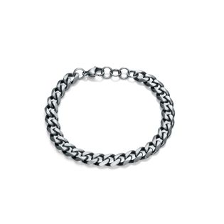 PULSERA VICEROY ACERO IP NEGRO ESLABON