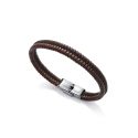 PULSERA VICEROY ACERO TRENZADO ROJO MARRON