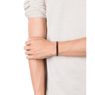 PULSERA VICEROY ACERO TRENZADO ROJO MARRON