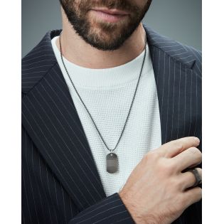 COLGANTE VICEROY FASHION CABALLERO ACERO IP NEGRO PLACA 