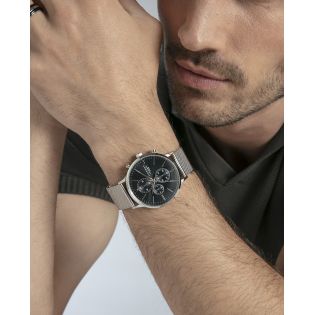 RELOJ VICEROY CABALLERO ARMIS ACERO MALLA ESF. NEGRA CRONOGRAFO 