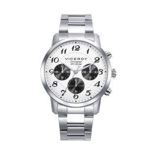 RELOJ VICEROY CABALLERO ARMIS ACERO, ESF. BLANCA CRONO MULTIFUNCIÓN 