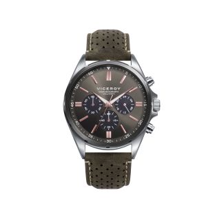 RELOJ VICEROY CABALLERO CORREA VERDE ATERCIOPELADA CRONO 