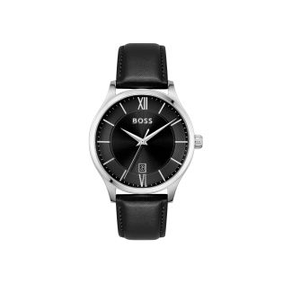 RELOJ BOSS CAB ACERO CORREA ESF NEGRA