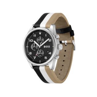RELOJ BOSS CAB ACERO CORREA BICOLOR 