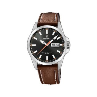 RELOJ FESTINA CAB ACERO CORREA ESF NEGRA