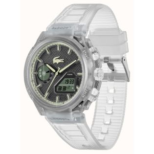RELOJ LACOSTE ANALOGICO DIGITAL CAUCHO UNISEX TRASPARENTE
