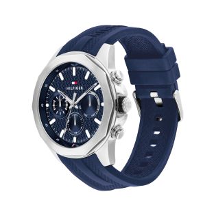 RELOJ TOMMY HILFIGER CAB ACERO MULTF CAUCHO AZUL ESF AZUL
