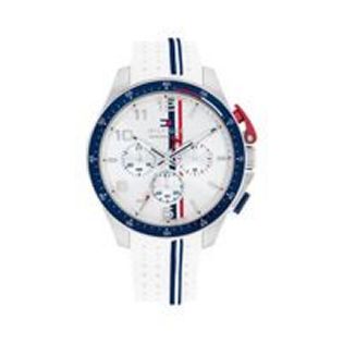 RELOJ TOMMY HILFIGER CAB BANK-M ACERO CORREA CAUCHO BLANCO ESF BLANCO