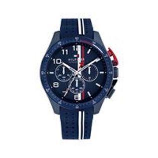RELOJ TOMMY HILFIGER CAB BANK-M ACERO CORREA CAUCHO AZUL ESF AZUL