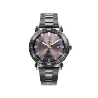 RELOJ VICEROY CAB ACERO IP GRIS Y ROJO BRAZALETE