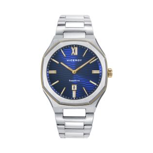 RELOJ VICEROY SAPPHIRE CABALLERO ARMIS ACERO ESF. IP DORADA CRISTAL ZAFIRO 