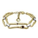 PULSERA CICLON ESLABONES CHAPADOS BURDEOS