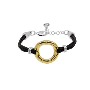PULSERA CICLON LARA ORO ZAMAC CUERO