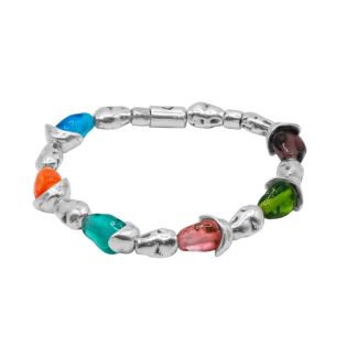 PULSERA CICLON PEPITAS ZAMAC PIEDRAS COLOR