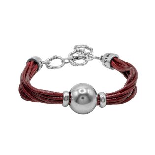 PULSERA CICLON TITANIA ZAMAC CUERO ROJO