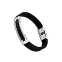 PULSERA LOTUS STYLE CAB CAUCHO ACERO NEGRO