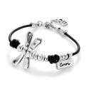 PULSERA UNODE50 SER REBELDE CUERO LIBÉLULA 20 MICRAS
