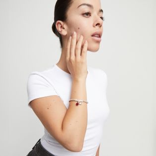 PULSERA UNO DE 50 SER FASCINANTE CRUSTAL DE MURANO ROJO