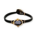 PULSERA UNODE50 SER DESLUMBRANTE CUERO CHAPADO ORO