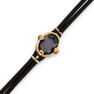 PULSERA UNODE50 SER DESLUMBRANTE CUERO CHAPADO ORO