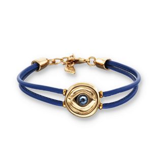 PULSERA UNODE50 SER INTUITIVA CUERO CHAPADA ORO
