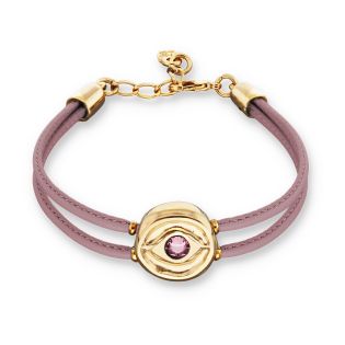 PULSERA UNODE50 SER INTUITIVA CUERO Y METAL 20 MICRAS