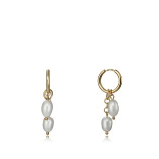 PENDIENTES VICEROY ARO ACERO DORADO CADENA PERLA