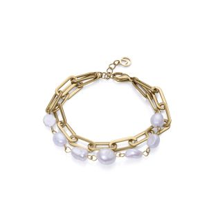PULSERA VICEROY SRA ACERO Y PERLAS IP DORADO