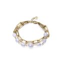 PULSERA VICEROY SRA ACERO Y PERLAS IP DORADO