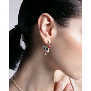 PENDIENTES VICEROY ACERO IP PIEDRAS Y PERLAS NAT