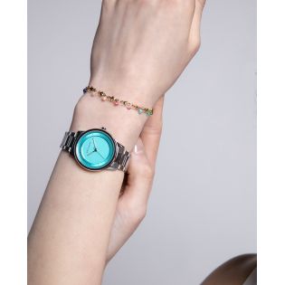 PULSERA VICEROY ACERO IP DORADO PIEDRAS NATURA