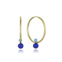 PENDIENTES VICEROY ACERO CHAPADO Y PIEDRA NATURAL ARO