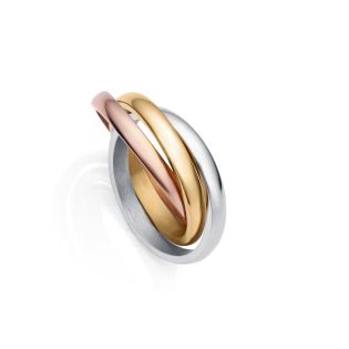 SORTIJA VICEROY TRIPLE ACERO IP DORADO Y ROSA SRA